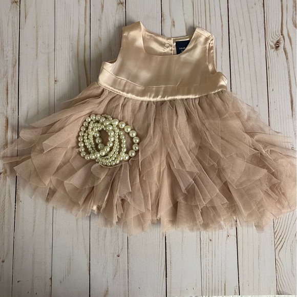 GAP Other - Baby Gap NWOT Champagne Pink Fancy Ruffle Dress 0-3 Months